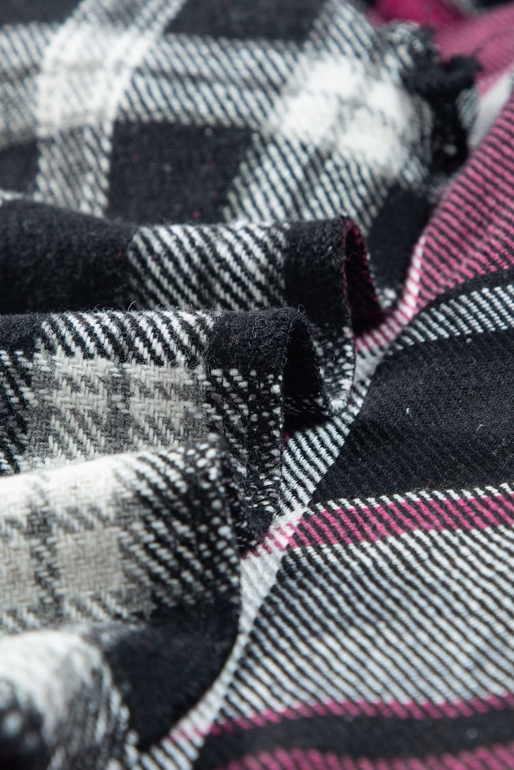 Colorful plaid block shacket with pockets - Love Salve